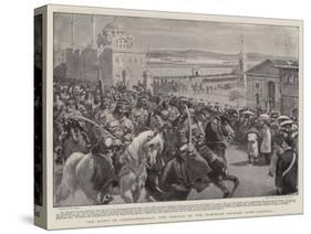 The Riots in Constantinople, the Arrival of the Hamidieh Cavalry from Armenia-William Small-Stretched Canvas