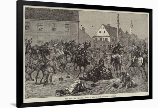 The Riots in Croatia, Hussars Dispersing Rioters at Agram-null-Framed Giclee Print