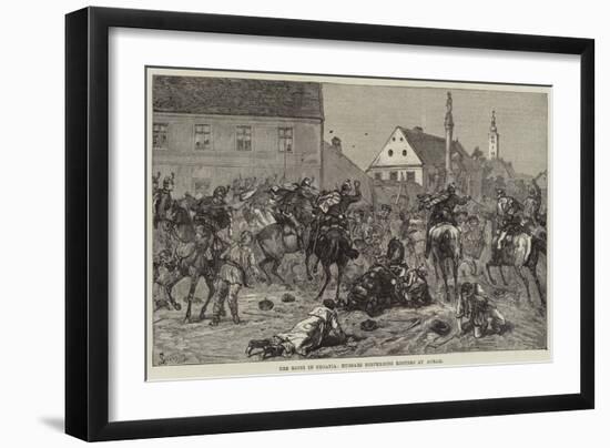 The Riots in Croatia, Hussars Dispersing Rioters at Agram-null-Framed Giclee Print