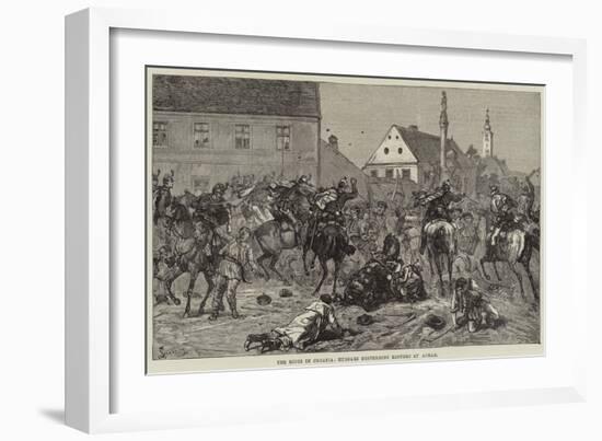 The Riots in Croatia, Hussars Dispersing Rioters at Agram-null-Framed Giclee Print
