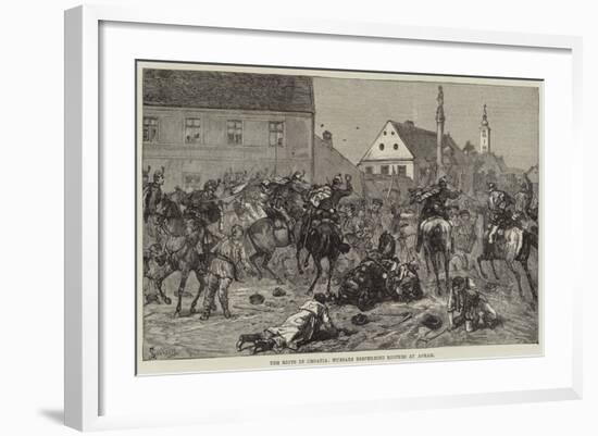 The Riots in Croatia, Hussars Dispersing Rioters at Agram-null-Framed Giclee Print