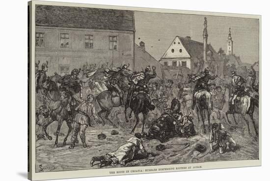 The Riots in Croatia, Hussars Dispersing Rioters at Agram-null-Stretched Canvas