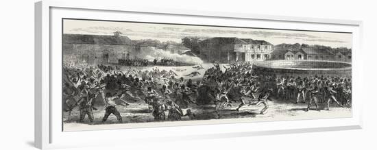 The Riots in Jamaica: Dispersing a Mob, 1865-null-Framed Giclee Print