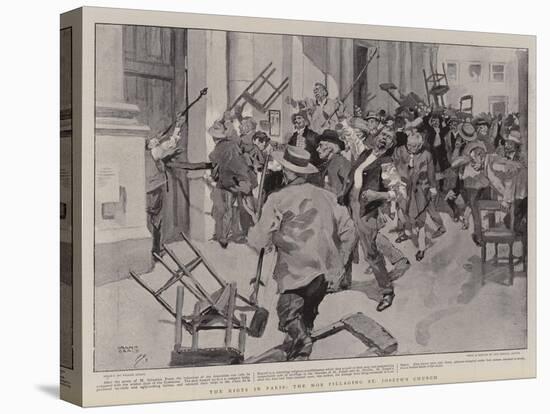 The Riots in Paris, the Mob Pillaging St Joseph's Church-Frank Craig-Stretched Canvas