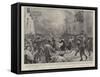 The Riots in Sicily, a Body of Rioters in the Streets of Castelvetrano-null-Framed Stretched Canvas