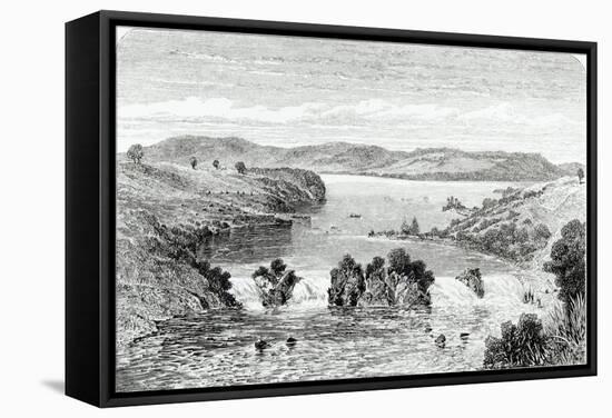 The Ripon Falls - the Nile Flowing Out of Victoria N'Yanza, from 'Journal of the Discovery of the…-John Hanning Speke-Framed Stretched Canvas