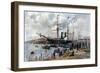 The 'Ripon' Leaving Southampton with Troops for the Crimea, 1904-null-Framed Giclee Print