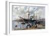 The 'Ripon' Leaving Southampton with Troops for the Crimea, 1904-null-Framed Giclee Print