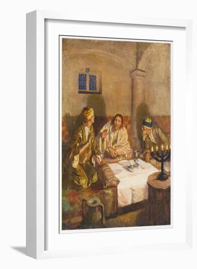 The Risen Jesus with Two of His Disciples at Emmaus-null-Framed Art Print