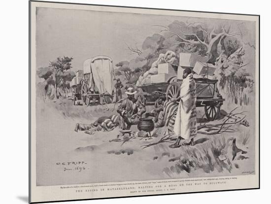 The Rising in Matabeleland, Halting for a Meal on the Way to Buluwayo-Charles Edwin Fripp-Mounted Giclee Print