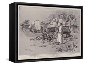 The Rising in Matabeleland, Halting for a Meal on the Way to Buluwayo-Charles Edwin Fripp-Framed Stretched Canvas