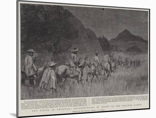 The Rising in Rhodesia, Reconnoitring by Night in the Selundi Range-Charles Edwin Fripp-Mounted Giclee Print