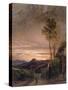 The Rising of the Skylark (Oil on Board)-Samuel Palmer-Stretched Canvas