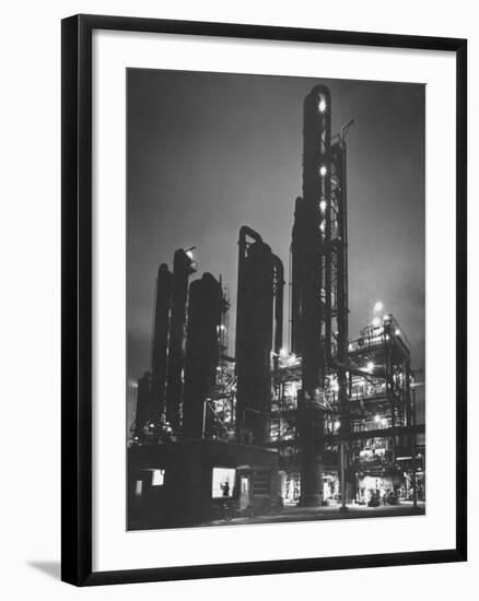 The Rising Towers of Monsanto Chemical Plant Which Makes Styrene Used in Rubber, Paint and Plastic-W^ Eugene Smith-Framed Photographic Print