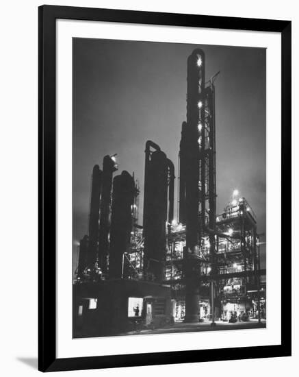 The Rising Towers of Monsanto Chemical Plant Which Makes Styrene Used in Rubber, Paint and Plastic-W^ Eugene Smith-Framed Photographic Print