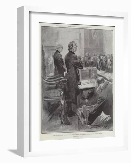 The Ritual Trial at Lambeth Palace, the Archbishop of Canterbury Offering Up the Opening Prayer-Thomas Walter Wilson-Framed Giclee Print