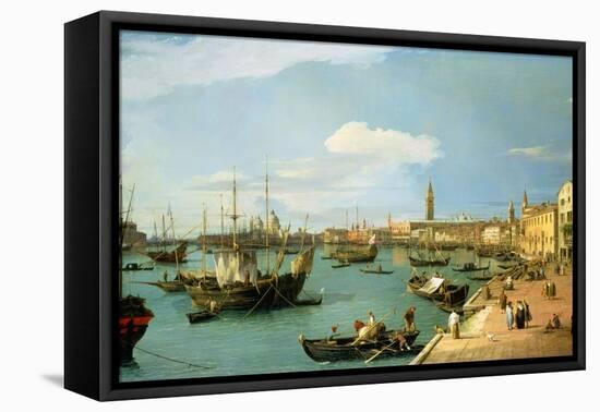 The Riva Degli Schiavoni, Looking West-Canaletto-Framed Stretched Canvas