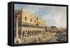 The Riva Degli Schiavoni, Venice-Canaletto-Framed Stretched Canvas