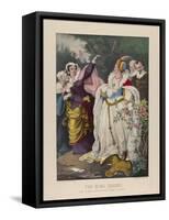 The Rival Queens, Mary Queen of Scots Defying Queen Elizabeth, 1857-72-N. and Ives, J.M. Currier-Framed Stretched Canvas