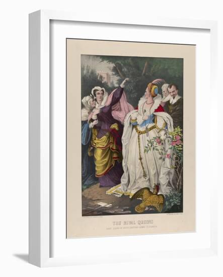 The Rival Queens, Mary Queen of Scots Defying Queen Elizabeth, 1857-72-N. and Ives, J.M. Currier-Framed Giclee Print