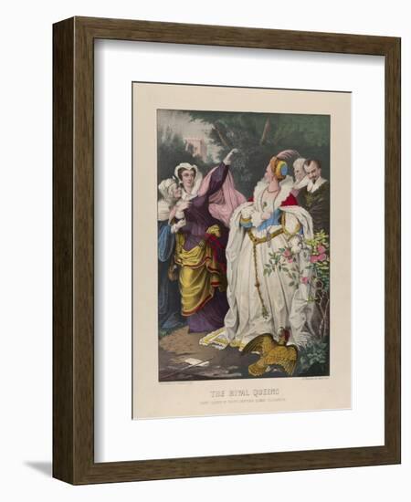 The Rival Queens, Mary Queen of Scots Defying Queen Elizabeth, 1857-72-N. and Ives, J.M. Currier-Framed Giclee Print