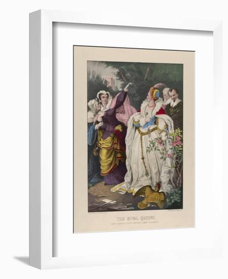 The Rival Queens, Mary Queen of Scots Defying Queen Elizabeth, 1857-72-N. and Ives, J.M. Currier-Framed Giclee Print