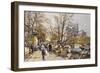 The Rive Gauche, Paris with Notre Dame beyond-Eugene Galien-Laloue-Framed Giclee Print