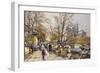 The Rive Gauche, Paris with Notre Dame beyond-Eugene Galien-Laloue-Framed Giclee Print