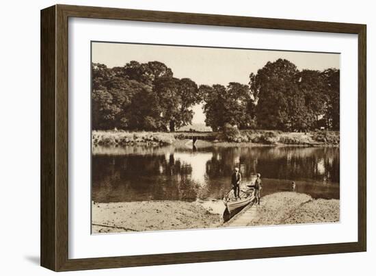 The River at the Isleworth Ferry Looking Towards the Green Glades of Kew Gardens-English Photographer-Framed Giclee Print