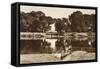 The River at the Isleworth Ferry Looking Towards the Green Glades of Kew Gardens-English Photographer-Framed Stretched Canvas