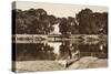 The River at the Isleworth Ferry Looking Towards the Green Glades of Kew Gardens-English Photographer-Stretched Canvas