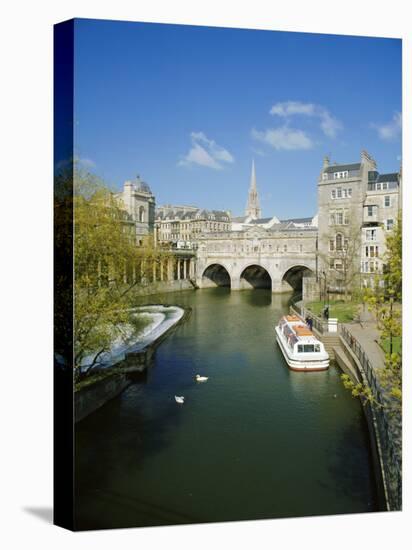 The River Avon and Pulteney Bridge, Bath, Avon, England, UK-Chris Nicholson-Stretched Canvas