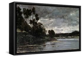 The River Bank, 1866-Charles François Daubigny-Framed Stretched Canvas