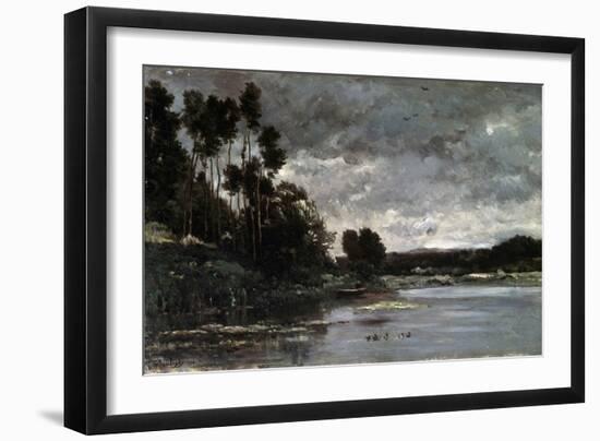 The River Bank, 1866-Charles François Daubigny-Framed Giclee Print