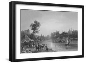 The River Barrada, the Ancient Pharpar, a River of Damascus-William Henry Bartlett-Framed Giclee Print