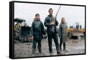 The River by Mark Rydell with Mel Gibson and Sissy Spacek, 1984 (photo)-null-Framed Stretched Canvas