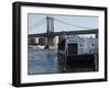 The River Cafe and Manhattan Bridge, New York City, New York, USA-Amanda Hall-Framed Photographic Print