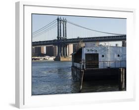 The River Cafe and Manhattan Bridge, New York City, New York, USA-Amanda Hall-Framed Photographic Print