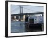 The River Cafe and Manhattan Bridge, New York City, New York, USA-Amanda Hall-Framed Photographic Print