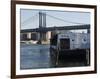 The River Cafe and Manhattan Bridge, New York City, New York, USA-Amanda Hall-Framed Photographic Print