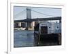 The River Cafe and Manhattan Bridge, New York City, New York, USA-Amanda Hall-Framed Photographic Print