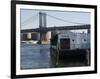 The River Cafe and Manhattan Bridge, New York City, New York, USA-Amanda Hall-Framed Photographic Print