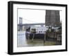 The River Cafe at Fulton Ferry Landing, Manhattan Bridge Beyond, Brooklyn-Amanda Hall-Framed Photographic Print