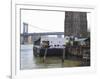 The River Cafe at Fulton Ferry Landing, Manhattan Bridge Beyond, Brooklyn-Amanda Hall-Framed Photographic Print