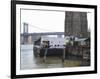 The River Cafe at Fulton Ferry Landing, Manhattan Bridge Beyond, Brooklyn-Amanda Hall-Framed Photographic Print