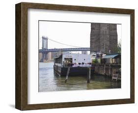 The River Cafe at Fulton Ferry Landing, Manhattan Bridge Beyond, Brooklyn-Amanda Hall-Framed Photographic Print