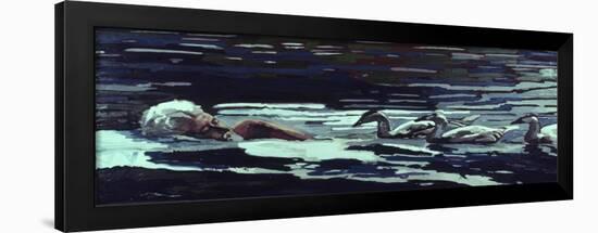 The River:Conrad Lorenz with Goslings, 1982-Peter Wilson-Framed Premium Giclee Print