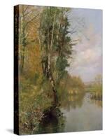 The River Frome, Morton nr Dorchester, 1901-Frederick William Newton Whitehead-Stretched Canvas