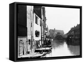 The River Gera at Erfurt, Thiringia, circa 1910-Jousset-Framed Stretched Canvas