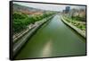 The river Ibaizabal, located on the North Coast of Spain in the Basque region.-null-Framed Stretched Canvas